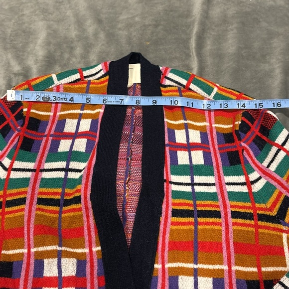 Anthropologie Moth Williston Plaid Long Cardigan Size Large - Picture 10 of 10